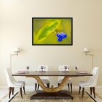 Morning Glory With Golden Dewdrop Leaf_Canvas